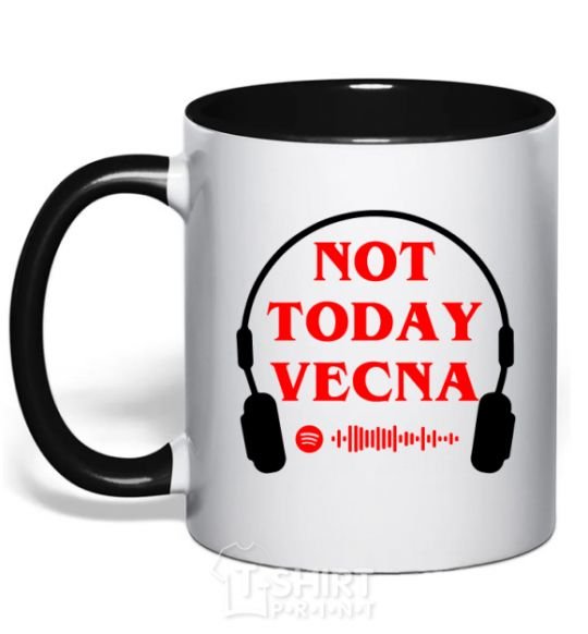 Mug with a colored handle Stranger Things Vecna black фото