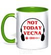 Mug with a colored handle Stranger Things Vecna kelly-green фото