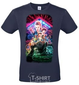 Men's T-Shirt Stranger Things Starcourt Mall navy-blue фото