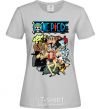 Women's T-shirt One piece anime grey фото