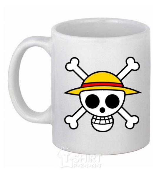 Ceramic mug One piece skull White фото