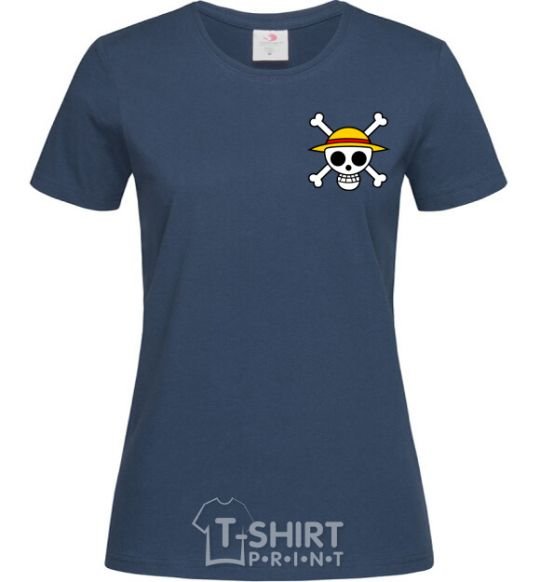 Women's T-shirt One piece skull navy-blue фото
