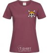 Women's T-shirt One piece skull burgundy фото