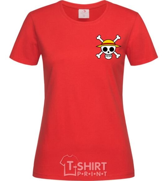 Women's T-shirt One piece skull red фото