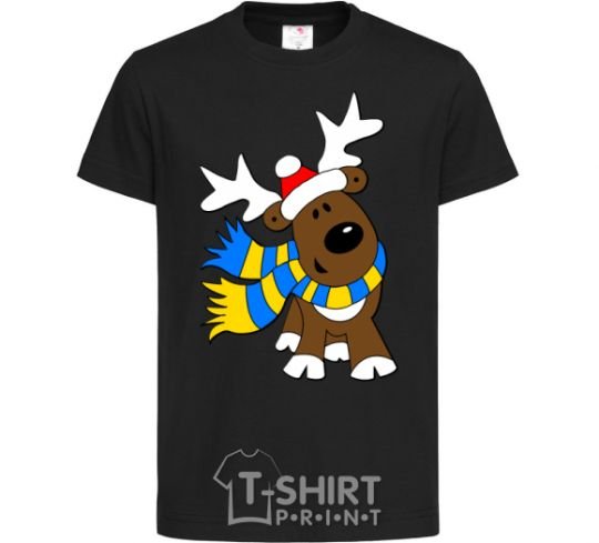 Kids T-shirt Striped deer Ukrainian black фото