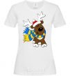 Women's T-shirt Striped deer Ukrainian White фото