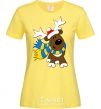 Women's T-shirt Striped deer Ukrainian cornsilk фото