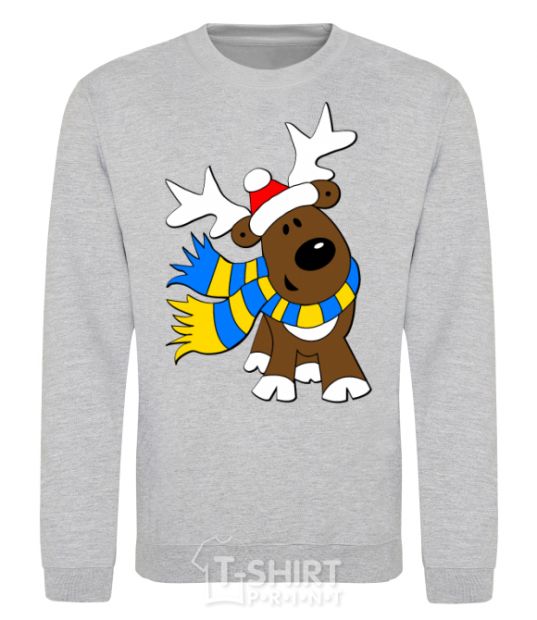 Sweatshirt Striped deer Ukrainian sport-grey фото