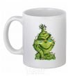 Ceramic mug Ukrainian garlanded grinch White фото