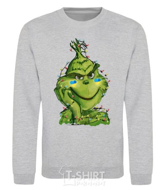 Sweatshirt Ukrainian garlanded grinch sport-grey фото