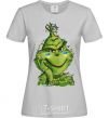 Women's T-shirt Ukrainian garlanded grinch grey фото