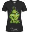 Women's T-shirt Ukrainian garlanded grinch black фото