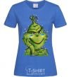 Women's T-shirt Ukrainian garlanded grinch royal-blue фото