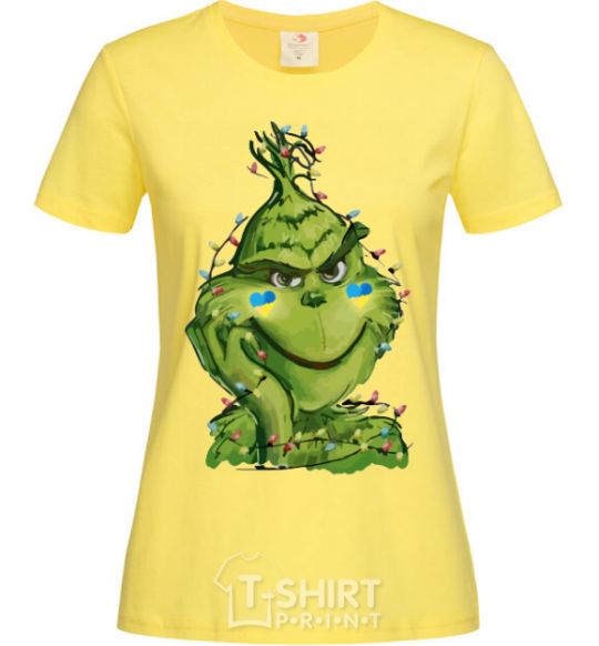 Women's T-shirt Ukrainian garlanded grinch cornsilk фото