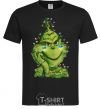 Men's T-Shirt Ukrainian garlanded grinch black фото