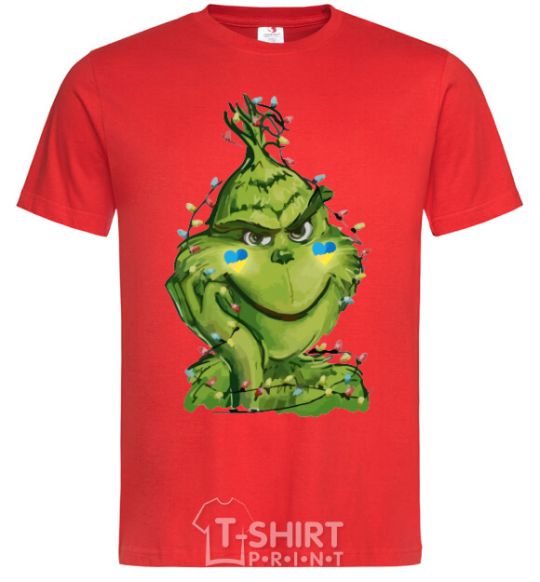 Men's T-Shirt Ukrainian garlanded grinch red фото