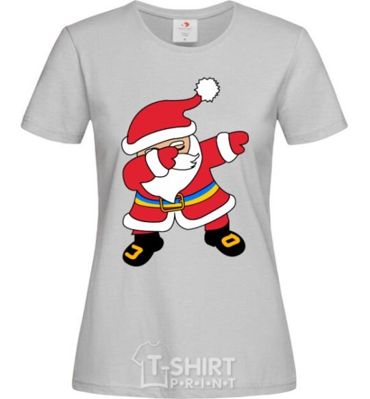 Women's T-shirt Hype Santa Ukrainian grey фото