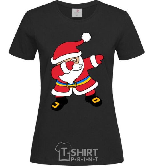 Women's T-shirt Hype Santa Ukrainian black фото