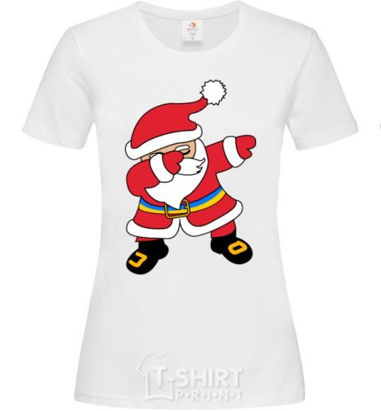 Women's T-shirt Hype Santa Ukrainian White фото