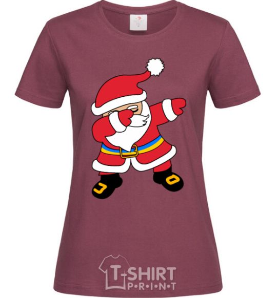 Women's T-shirt Hype Santa Ukrainian burgundy фото