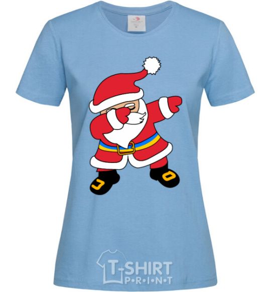 Women's T-shirt Hype Santa Ukrainian sky-blue фото