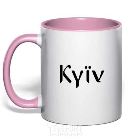 Mug with a colored handle Kyїv light-pink фото