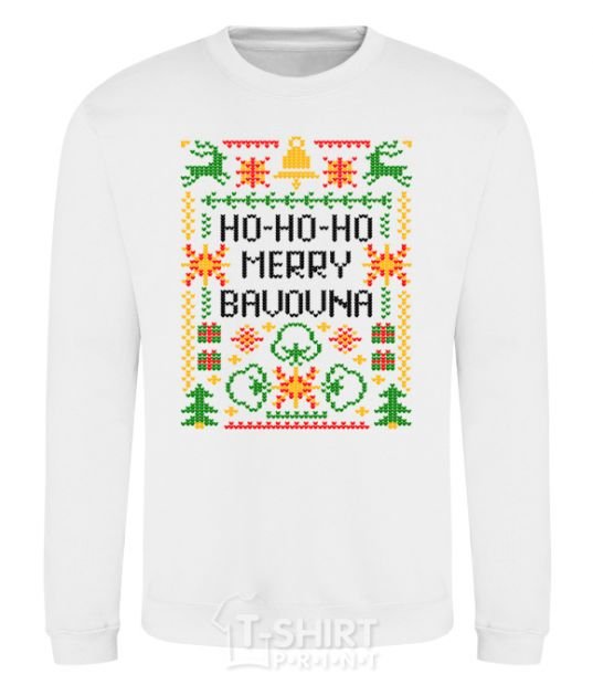 Sweatshirt New Year's bavovna White фото