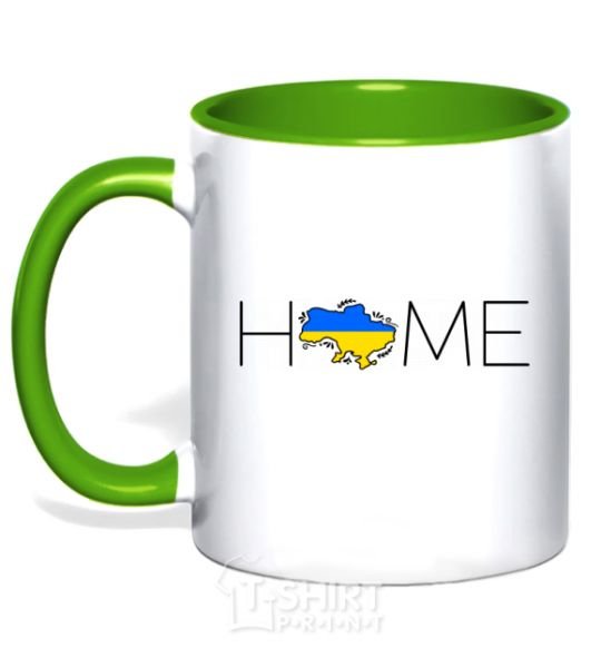Mug with a colored handle Ukraine home kelly-green фото