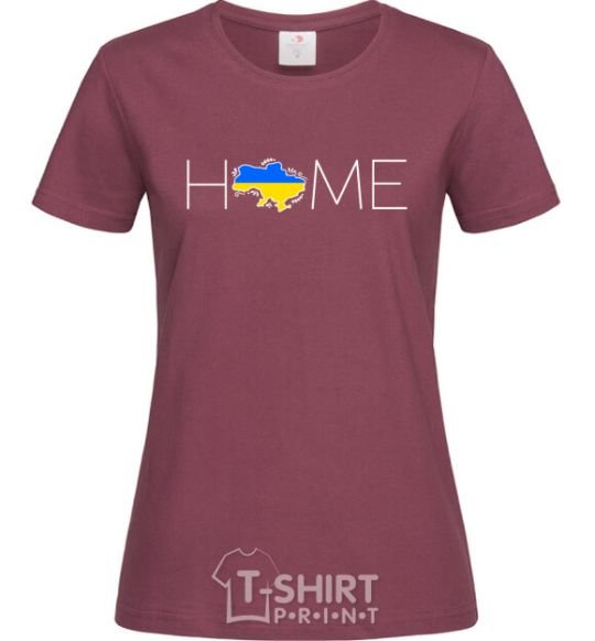 Women's T-shirt Ukraine home burgundy фото