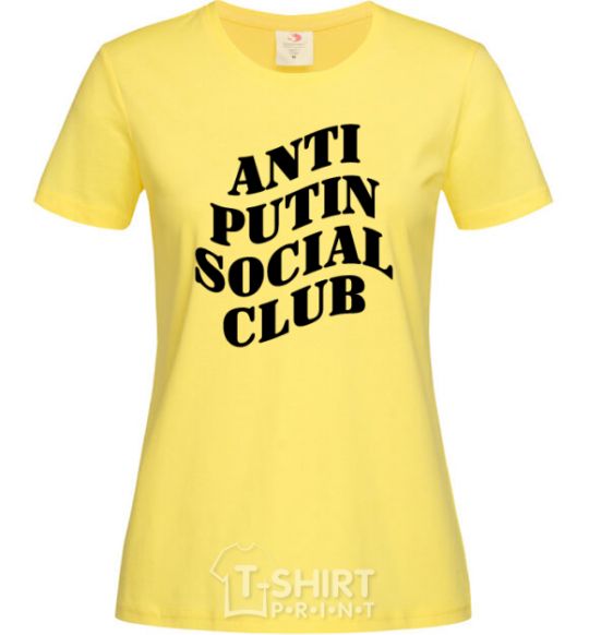 Women's T-shirt Anti putin social club cornsilk фото
