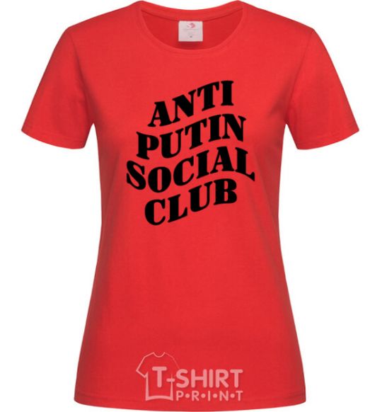Women's T-shirt Anti putin social club red фото