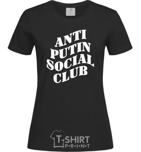 Women's T-shirt Anti putin social club black фото