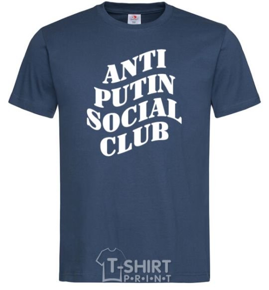 Men's T-Shirt Anti putin social club navy-blue фото