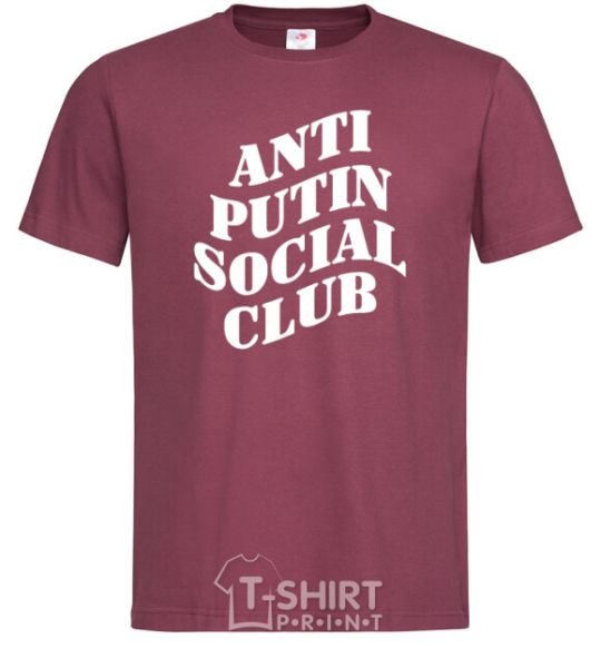 Men's T-Shirt Anti putin social club burgundy фото