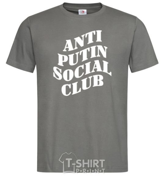 Men's T-Shirt Anti putin social club dark-grey фото