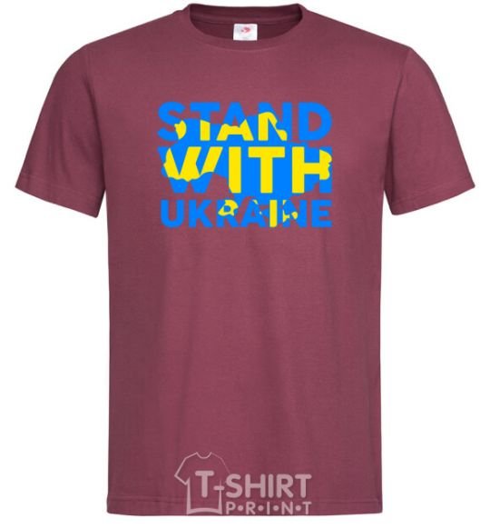Men's T-Shirt Stand with Ukraine burgundy фото