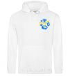 Men`s hoodie Flowers ornament Embroidery White фото