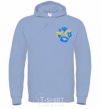 Men`s hoodie Flowers ornament Embroidery sky-blue фото