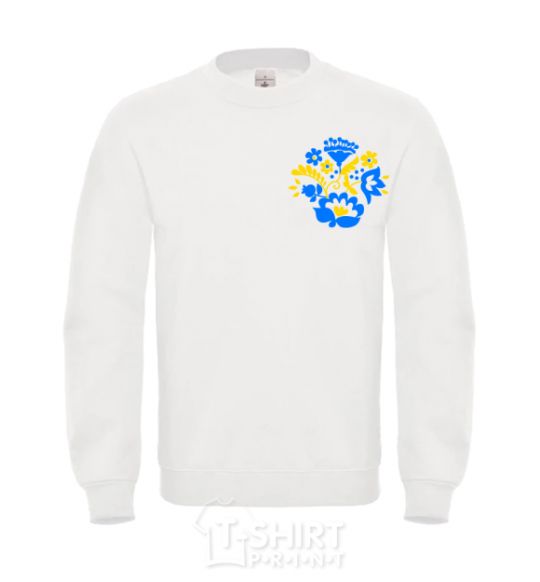 Sweatshirt Flowers ornament Embroidery White фото