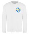 Sweatshirt Flowers ornament Embroidery White фото