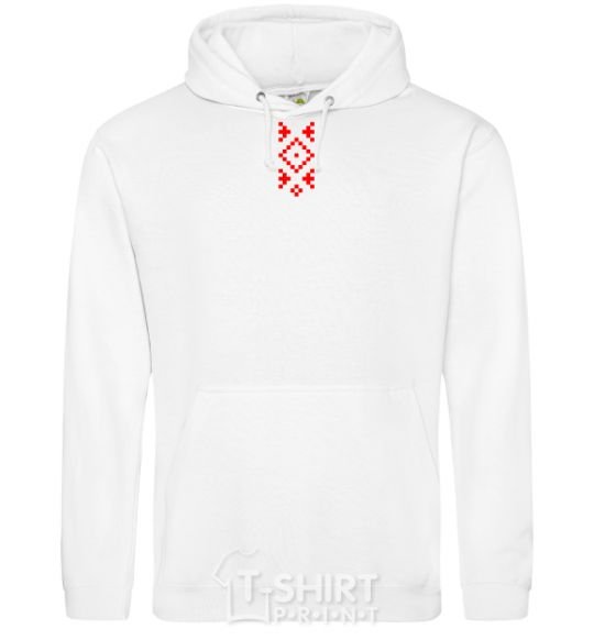 Men`s hoodie Ukrainian embroidery Embroidery White фото