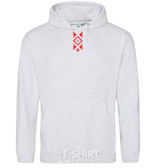 Men`s hoodie Ukrainian embroidery Embroidery sport-grey фото