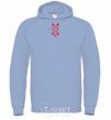 Men`s hoodie Ukrainian embroidery Embroidery sky-blue фото