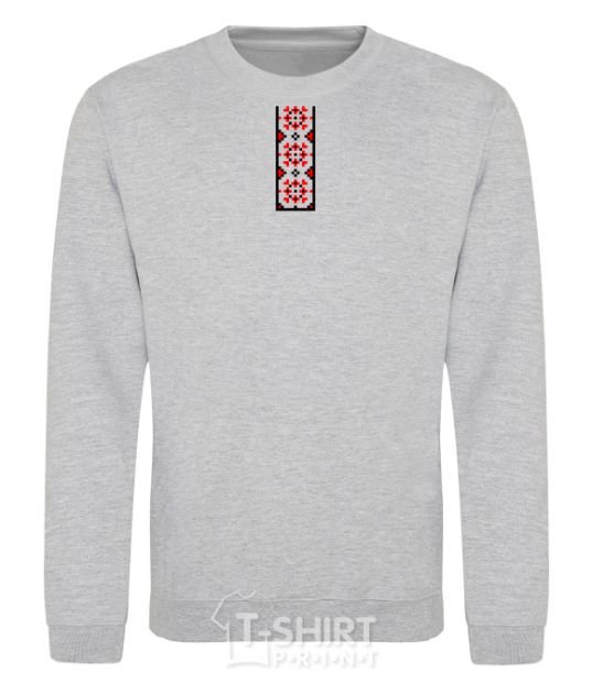 Sweatshirt Ukrainian ornament embroidery embroidery sport-grey фото