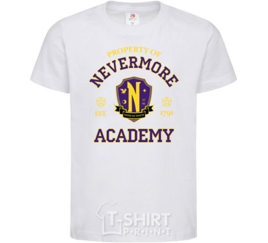 Детская футболка Nevermore academy Белый фото