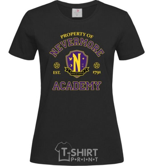 Женская футболка Nevermore academy Черный фото