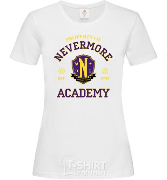 Women's T-shirt Nevermore academy White фото