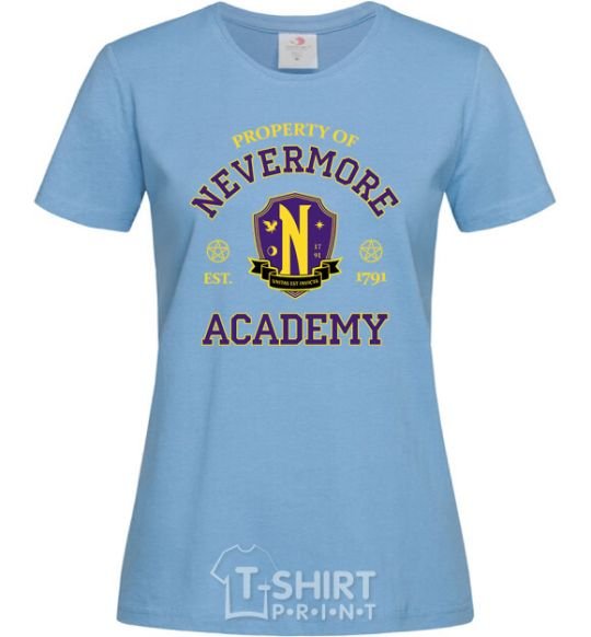 Women's T-shirt Nevermore academy sky-blue фото