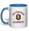 Mug with a colored handle Nevermore academy royal-blue фото