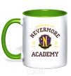 Mug with a colored handle Nevermore academy kelly-green фото